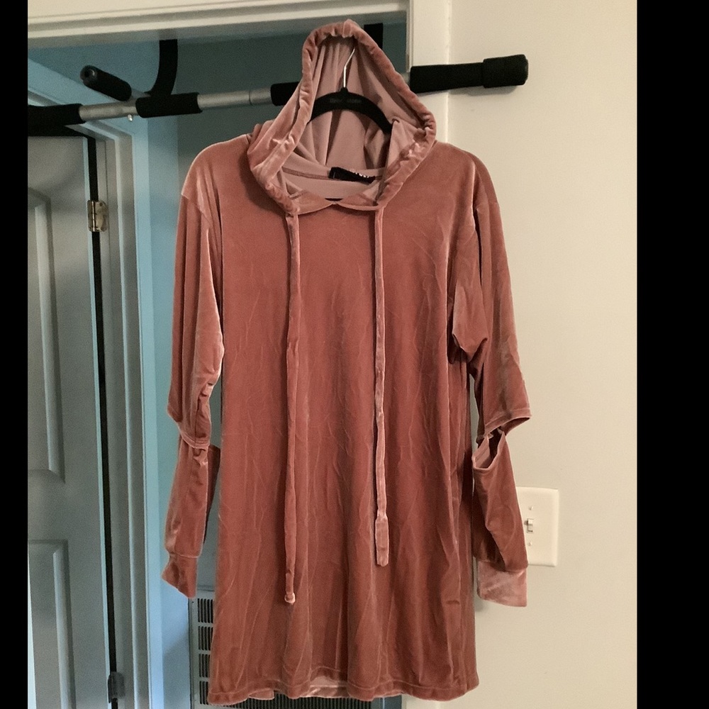 Pink velour dress